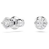 Swarovski Attract Round Stud Earrings 5408436 – White Crystals, Rhodium Plated