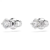 Swarovski Attract Round Stud Earrings 5408436 – White Crystals, Rhodium Plated