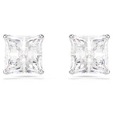 Swarovski Stilla Attract stud earrings Square cut, White, Rhodium plated 5430365