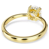 Swarovski Stilla Attract cocktail ring Round cut, White, Gold-tone plated