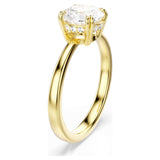 Swarovski Stilla Attract cocktail ring Round cut, White, Gold-tone plated