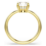 Swarovski Stilla Attract cocktail ring Round cut, White, Gold-tone plated