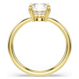 Swarovski Stilla Attract cocktail ring Round cut, White, Gold-tone plated