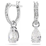 Swarovski Millenia Pear-Cut Hoop Earrings, White Crystal, Rhodium-Plated – Model 5636716