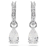 Swarovski Millenia Pear-Cut Hoop Earrings, White Crystal, Rhodium-Plated – Model 5636716