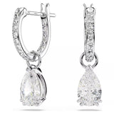 Swarovski Millenia Pear-Cut Hoop Earrings, White Crystal, Rhodium-Plated – Model 5636716