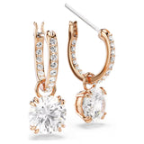 Swarovski Stilla drop earrings Round cut, White, Rose gold-tone plated 5639975