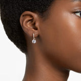 Swarovski Stilla drop earrings Round cut, White, Rose gold-tone plated 5639975