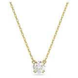 Swarovski 5636703 Constella Pendant Necklace – Round Cut White Crystal, Gold-Tone Plated