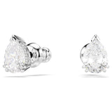 Swarovski 5636713 Millenia Stud Earrings – Pear Cut White Crystals, Rhodium Plated