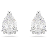 Swarovski 5636713 Millenia Stud Earrings – Pear Cut White Crystals, Rhodium Plated