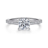 Gabriel & Co. Abbie ER16129R4W44JJ – 14K White Gold Round Cathedral Diamond Engagement Ring