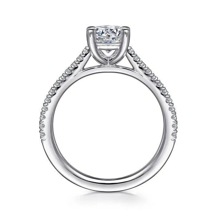 Gabriel & Co. Abbie ER16129R4W44JJ – 14K White Gold Round Cathedral Diamond Engagement Ring