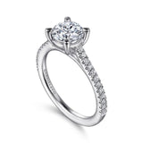 Gabriel & Co. Abbie ER16129R4W44JJ – 14K White Gold Round Cathedral Diamond Engagement Ring