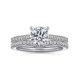 Gabriel & Co. Abbie ER16129R4W44JJ – 14K White Gold Round Cathedral Diamond Engagement Ring