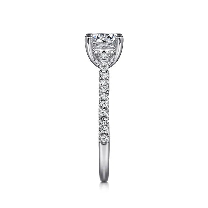Gabriel & Co. Abbie ER16129R4W44JJ – 14K White Gold Round Cathedral Diamond Engagement Ring