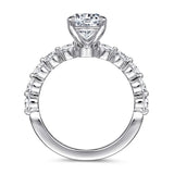 Gabriel & Co. ER16130R6W44JJ – 14K White Gold Single-Prong Round Diamond Engagement Ring Setting (0.46 ct)