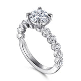 Gabriel & Co. ER16130R6W44JJ – 14K White Gold Single-Prong Round Diamond Engagement Ring Setting (0.46 ct)