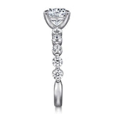 Gabriel & Co. ER16130R6W44JJ – 14K White Gold Single-Prong Round Diamond Engagement Ring Setting (0.46 ct)