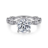 Gabriel & Co. Sadie ER4122R8W44JJ – 14K White Gold Round Diamond Engagement Ring