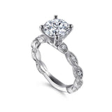 Gabriel & Co. Sadie ER4122R8W44JJ – 14K White Gold Round Diamond Engagement Ring