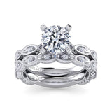 Gabriel & Co. Sadie ER4122R8W44JJ – 14K White Gold Round Diamond Engagement Ring