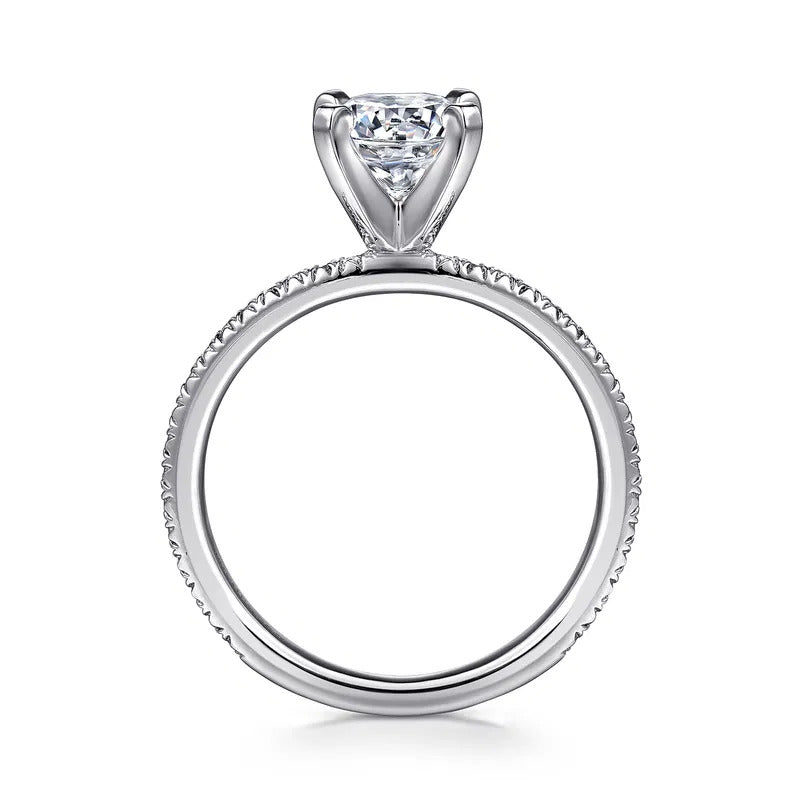 Gabriel & Co. Oyin ER4181W44JJ – 14K White Gold Round Diamond Engagement Ring