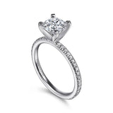 Gabriel & Co. Oyin ER4181W44JJ – 14K White Gold Round Diamond Engagement Ring