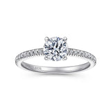 Gabriel & Co. Oyin ER4181W44JJ – 14K White Gold Round Diamond Engagement Ring
