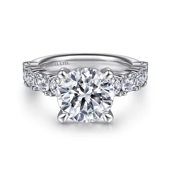 Briella - 18K White Gold Round Diamond Engagement Ring
