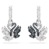 Swarovski Swan drop earrings Swan, Black, Mixed metal finish 5705728