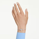 Swarovski Symbolica bangle Round cut, Pavé, Horse shoe, Blue, Rhodium plated 5736983
