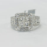 Quad Halo 1 1/2CTW Diamond Engagement RIng