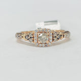 Rose Gold Champagne Diamonds Engagment Ring