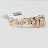 Rose Gold Champagne Diamonds Engagment Ring