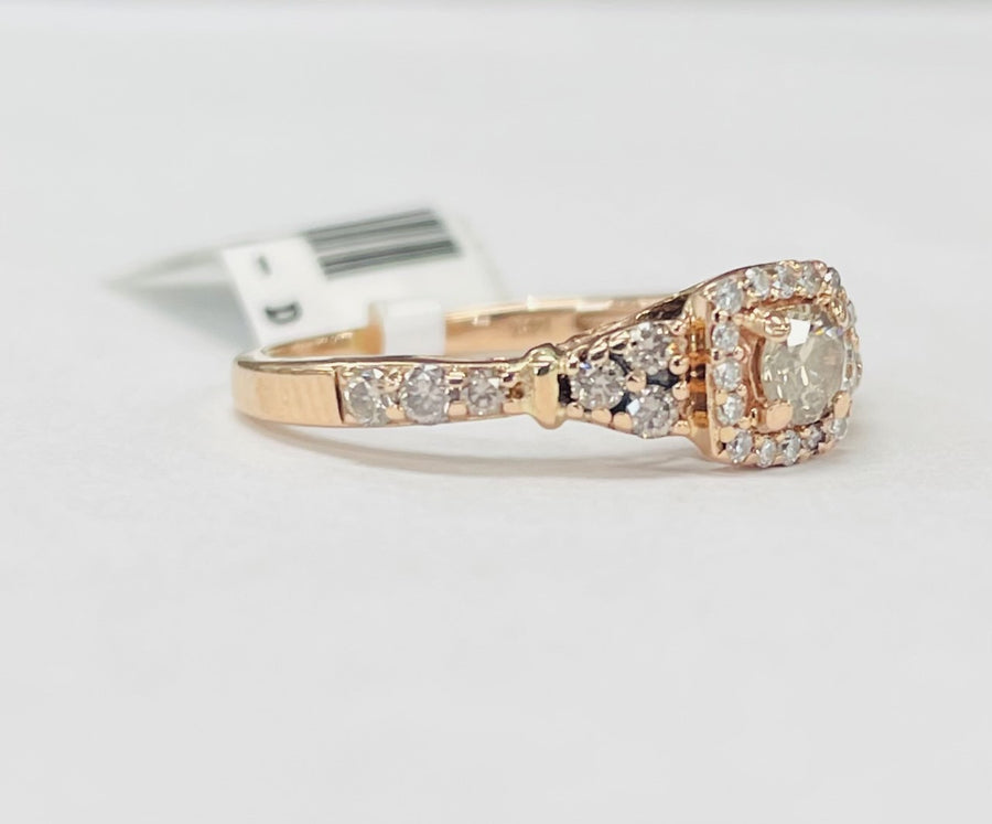 Rose Gold Champagne Diamonds Engagment Ring