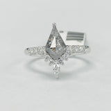 Salt And Pepper Kite Diamond Engagement Ring