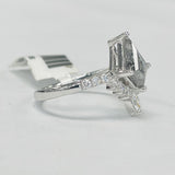 Salt And Pepper Kite Diamond Engagement Ring