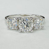 Tidewater Classic - White Gold 2CTW Three Stone Diamond Engagement Ring