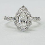 Zac Posen Pear Shaped 1CTW Diamond Engagement Ring