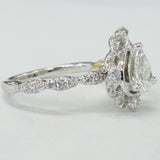 Zac Posen Pear Shaped 1CTW Diamond Engagement Ring