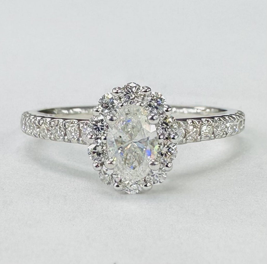 White Gold Leo Diamond First Light Oval Cut Engagement Ring