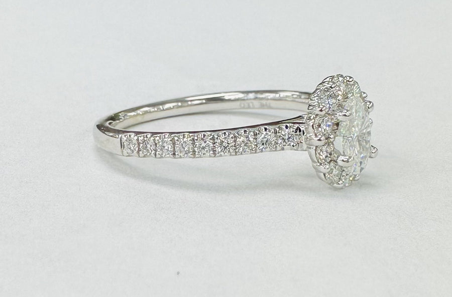 White Gold Leo Diamond First Light Oval Cut Engagement Ring