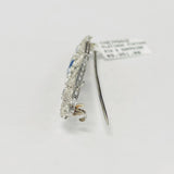 Chas. N. Hancher Co. Vintage Platinum Diamond and Sapphire Brooch