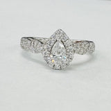 White Gold Neil Lane Pear Halo 1CTW Diamond Wedding Set