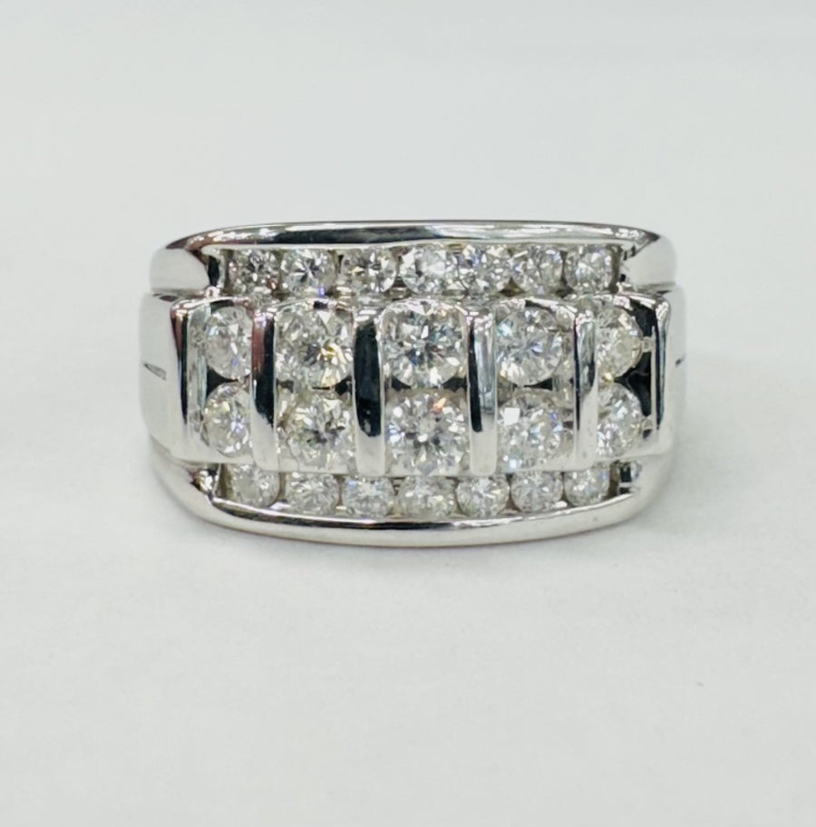 White Gold 1 1/2CTW Mens Diamond Ring