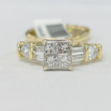 Yellow Gold Quad Diamond Wedding Set 1 7/8CTW