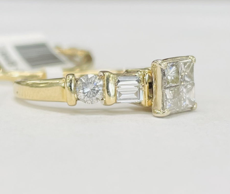 Yellow Gold Quad Diamond Wedding Set 1 7/8CTW