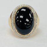 Rose Gold Statement Onyx And Diamond Ring