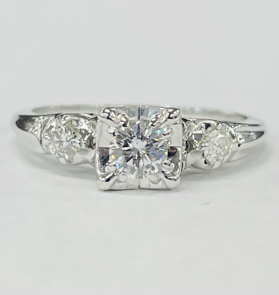 Vintage Petite Three Stone Diamond Ring